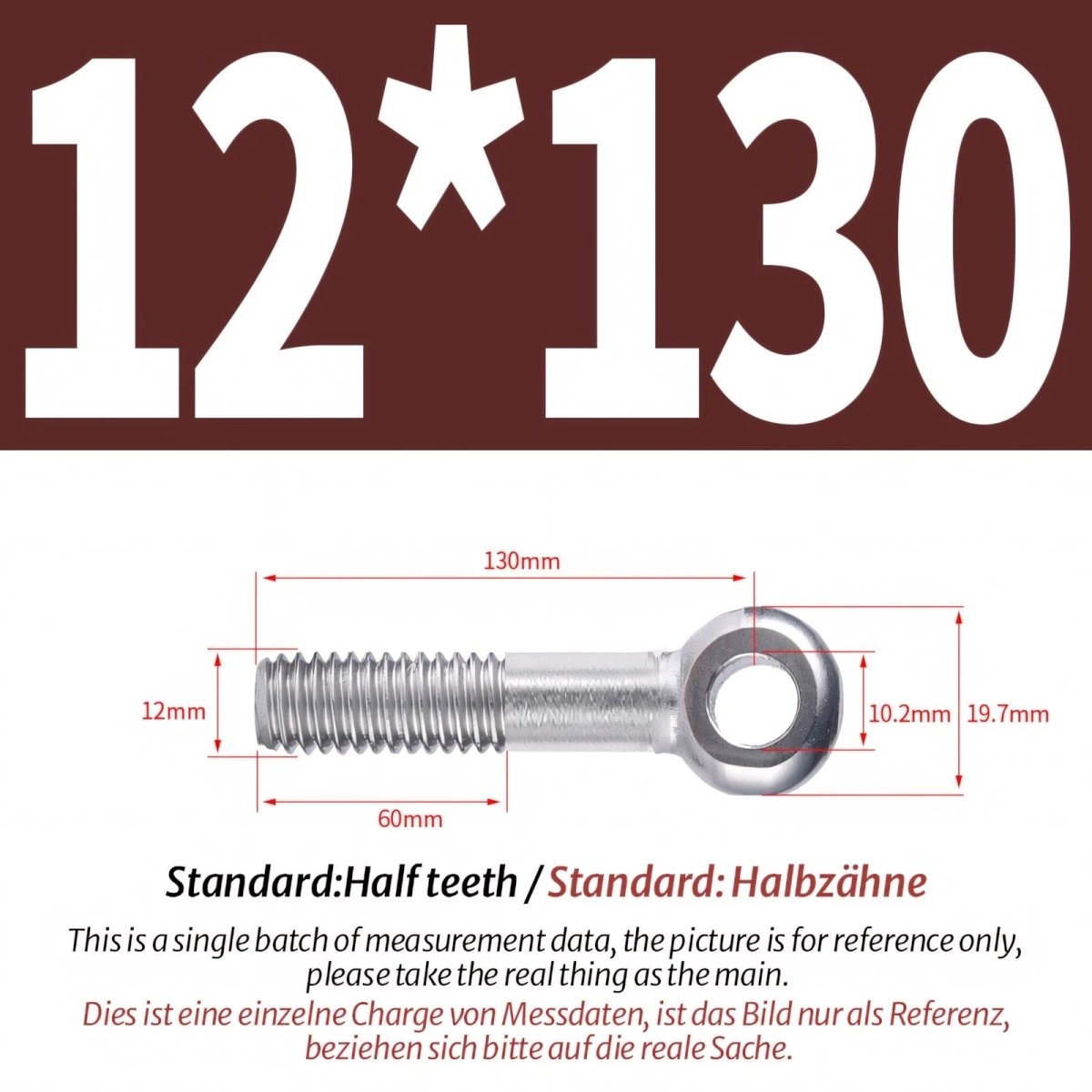 M12 M14 Stainless Steel Eye Bolts – Threaded Ring for Catenary Wire & Hanging - HomeDIYer