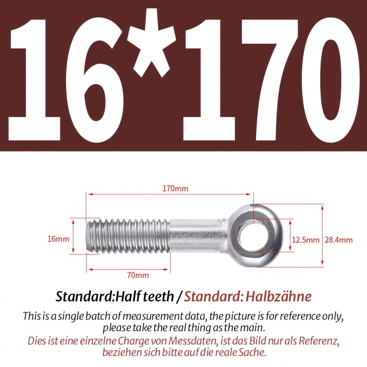 M16 M18 Stainless Steel A2 Eye Bolts – Threaded Ring for Catenary Wire & Hanging - HomeDIYer