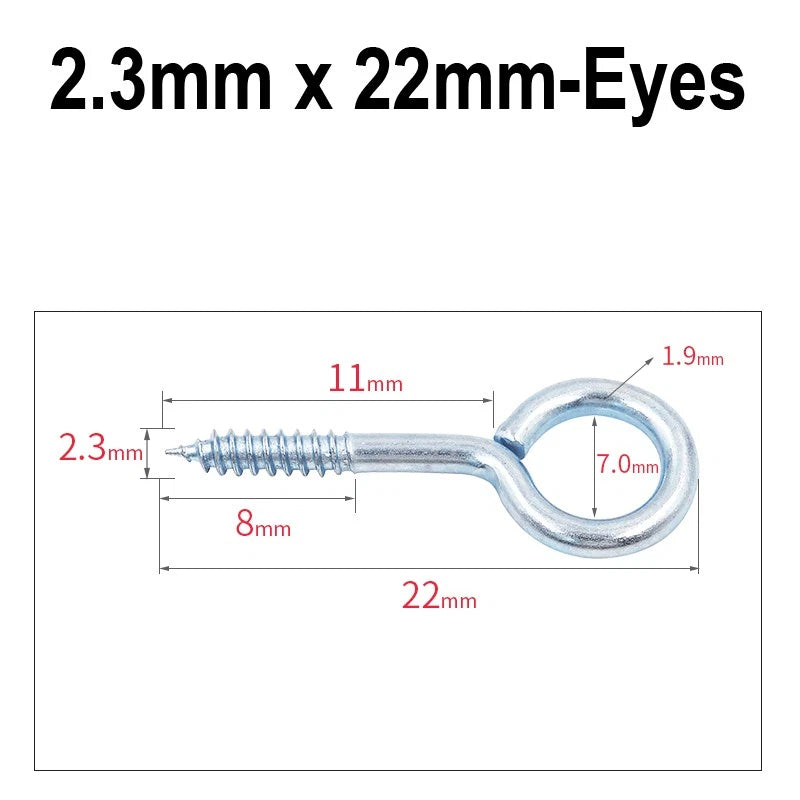 Screw-In Hooks & Eye Hooks — Galvanized, Nickel, Copper & Stainless, 1.1mm–8.6mm