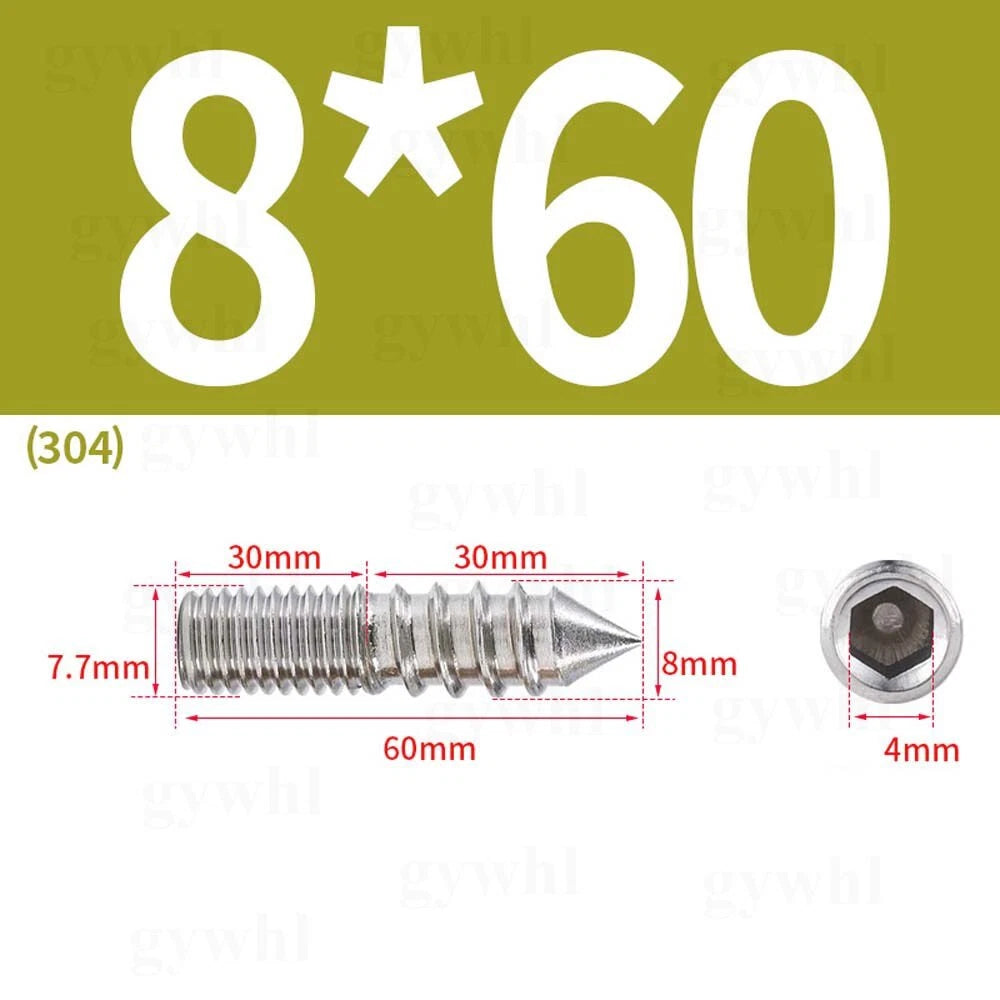 Wood To Metal Dowels Double Ended Threaded Furniture Screws M3 M4 M5 M6 8 10 M12