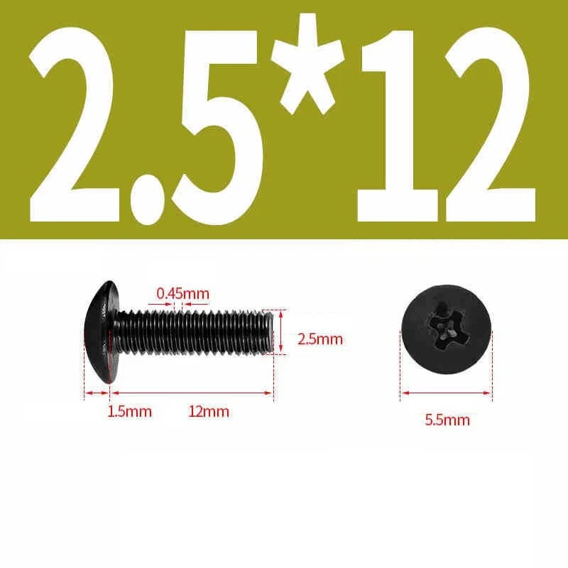 Phillips Pan Head Machine Screws — Nickel Plating & Black Zinc, M2–M6, 10 or 25 Pcs