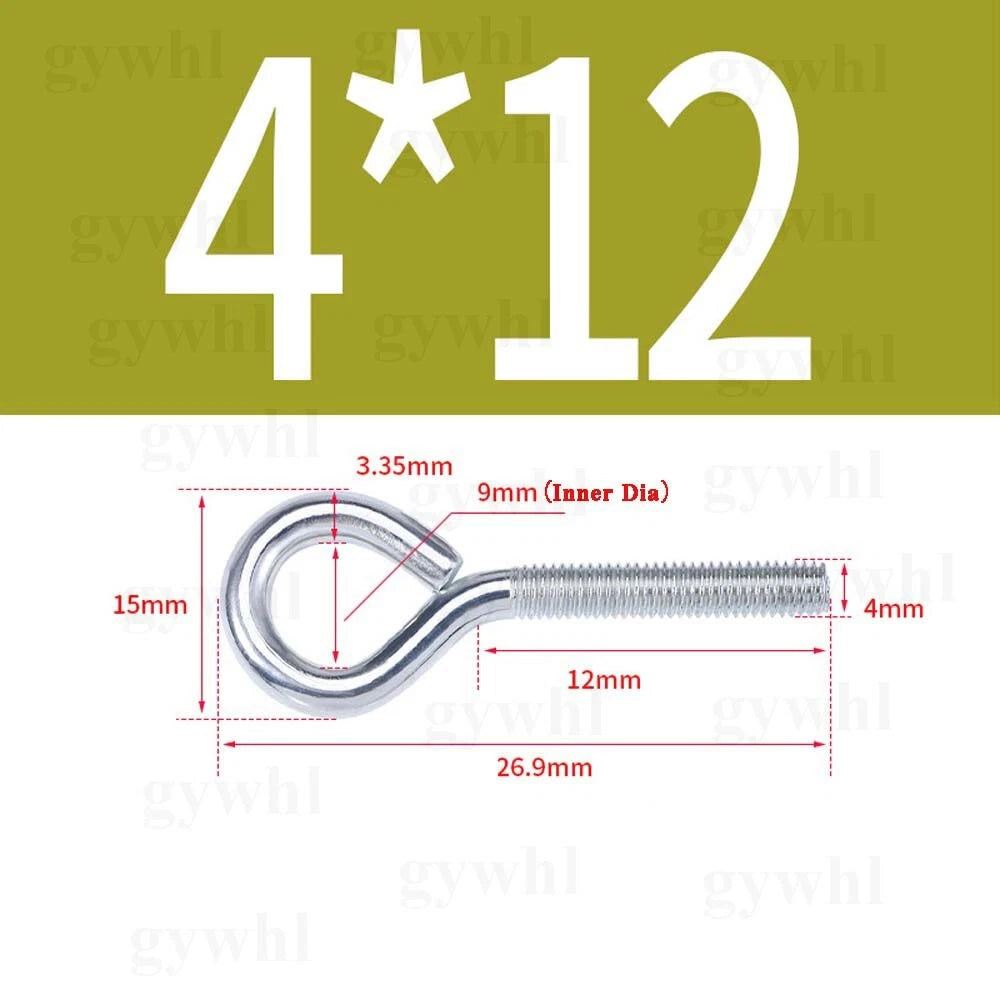 Galvanised Eye Screws Hooks Eye Bolts Closed Screws Rod Stainless Threaded Rings