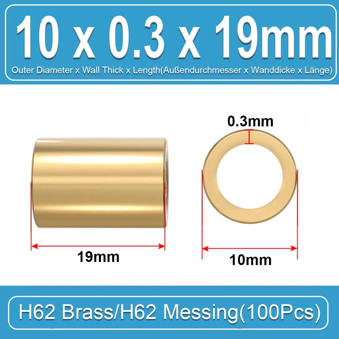 Brass Round Tube Pipe Hollow 2 2.5 3 3.5 4 4.5 5 6mm~10mm Many Sizes and Lengths