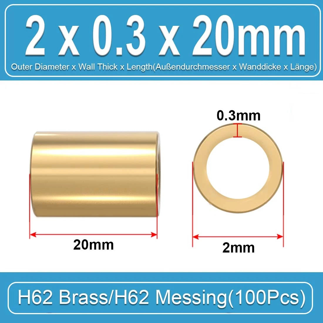 Brass Round Tube Pipe Hollow 2 2.5 3 3.5 4 4.5 5 6mm~10mm Many Sizes and Lengths