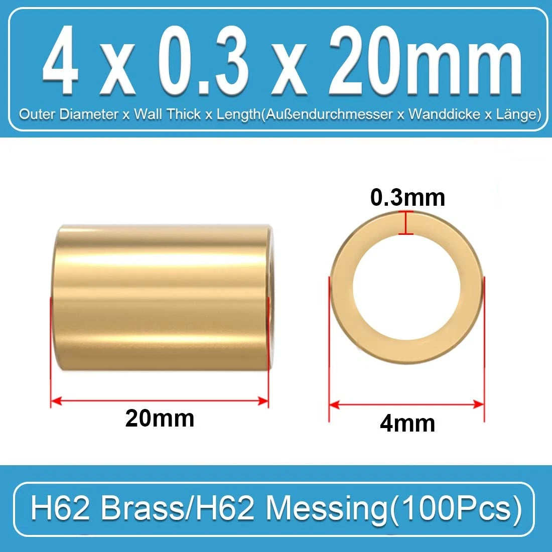 Brass Round Tube Pipe Hollow 2 2.5 3 3.5 4 4.5 5 6mm~10mm Many Sizes and Lengths