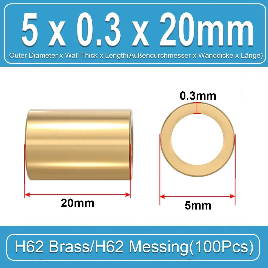 Brass Round Tube Pipe Hollow 2 2.5 3 3.5 4 4.5 5 6mm~10mm Many Sizes and Lengths