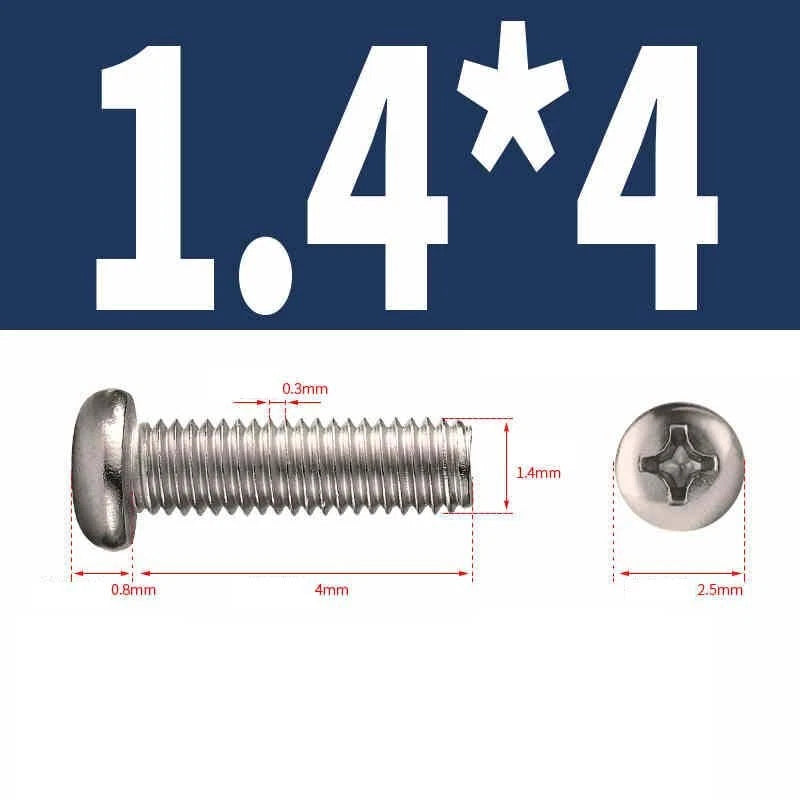 Phillips Pan Head Machine Screws M1.0–M6 | Nickel-Plated