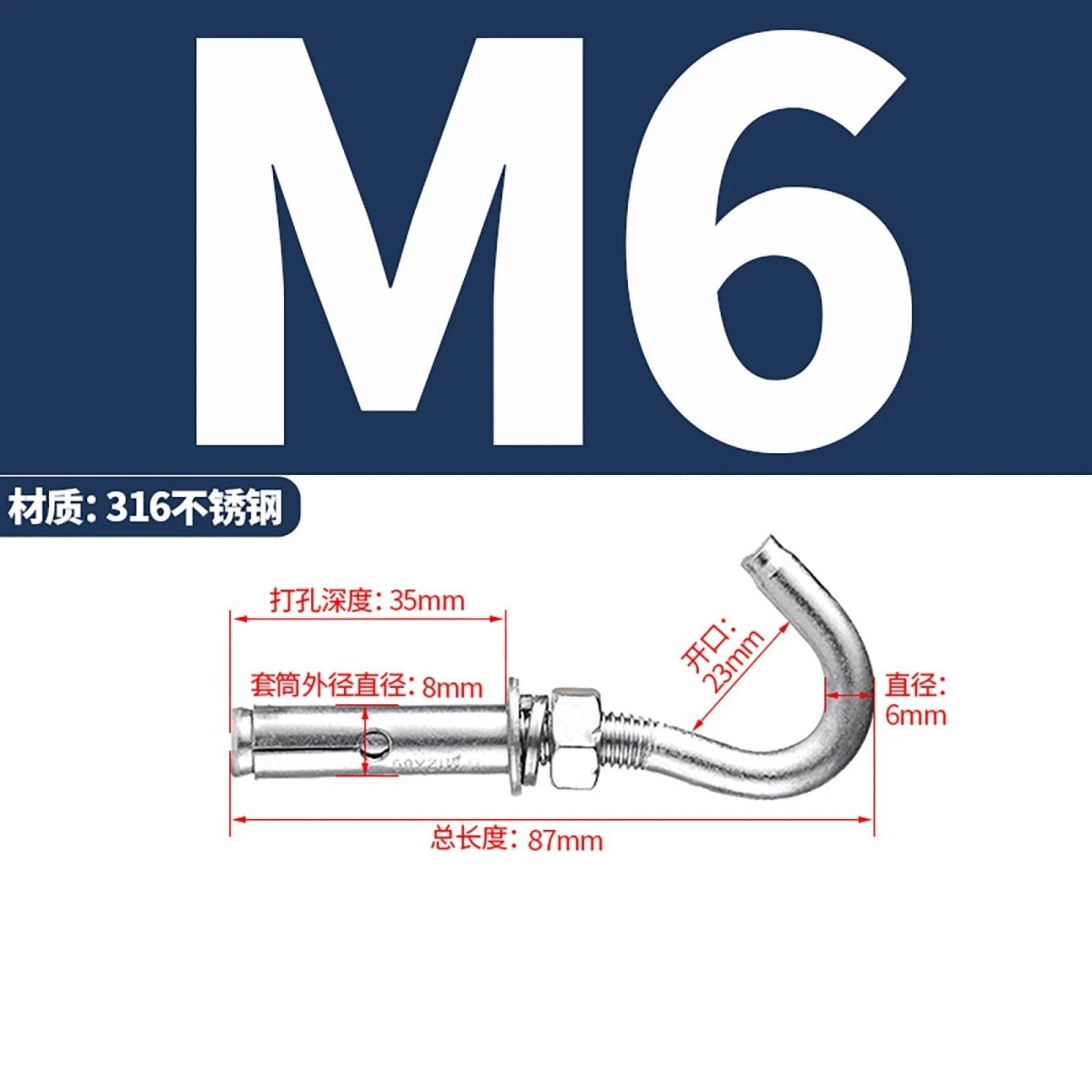Heavy Duty Eye Bolt Shield Anchor Expansion Bolts — Closed Hook, Eye & Triangular Head - HomeDIYer