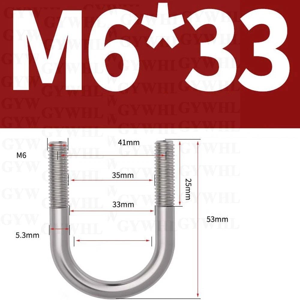 Marine Grade Round Bend U - Bolts — A2 & A4 Stainless Steel, M6 to M20 - HomeDIYer