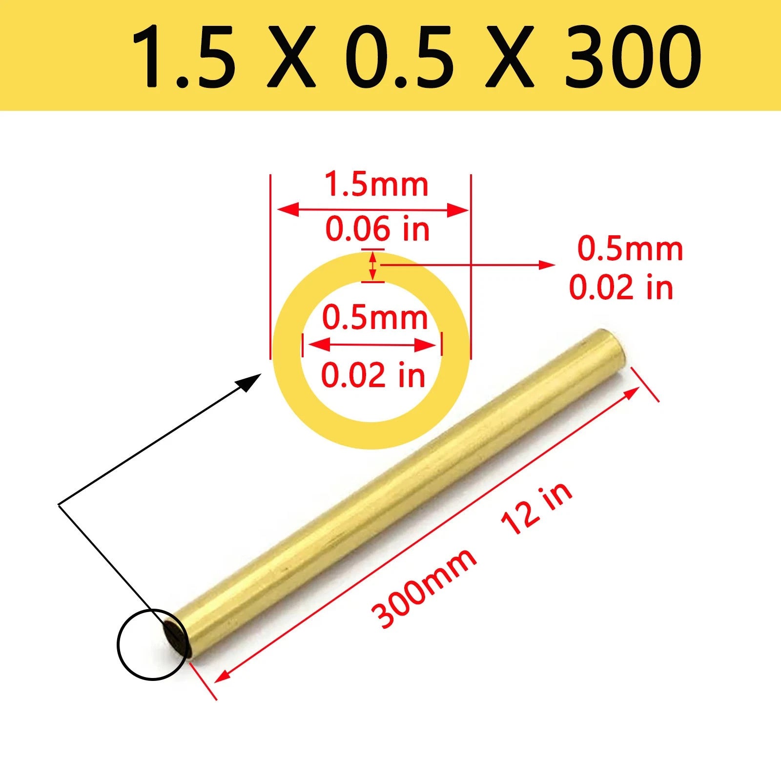 Brass Tubes ROUND PIPE Cu 62% OD 2mm 3mm 4mm 5mm 6mm To 25mm Length 300mm 0.3m