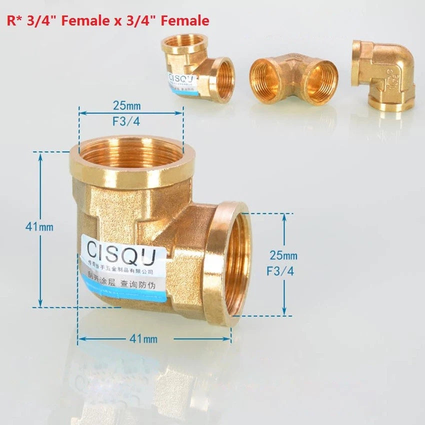 Brass NPT Pipe Fittings – 1/2" & 3/4" Male Female Thread Adapter Connector