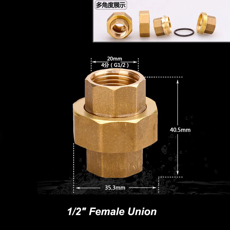 1/2" & 3/4" BSP Brass Pipe Fittings — Nipple, Elbow, Tee, Cross, Union, Plug & Bushing