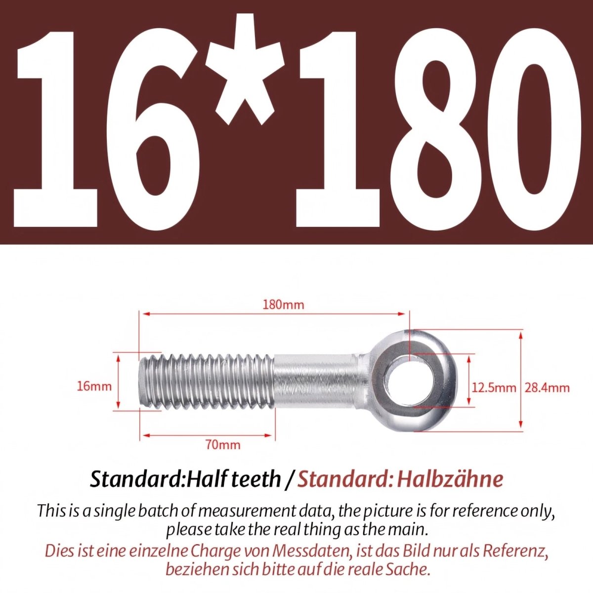M16 M18 Stainless Steel A2 Eye Bolts – Threaded Ring for Catenary Wire & Hanging - HomeDIYer