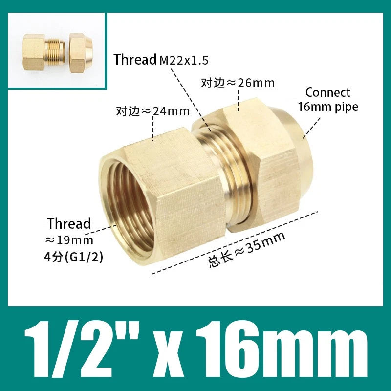 Brass Compression Straight Coupling Connector – Flared Fittings for Copper Pipe