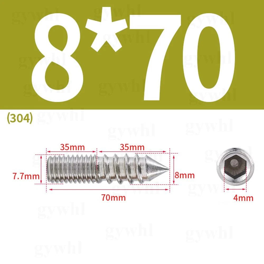 Wood To Metal Dowels Double Ended Threaded Furniture Screws M3 M4 M5 M6 8 10 M12