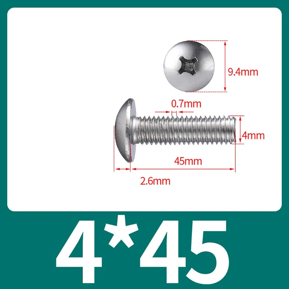 M4-M8 Phillips Truss Head Machine Screw Large Flat Head Screws Stainless Steel
