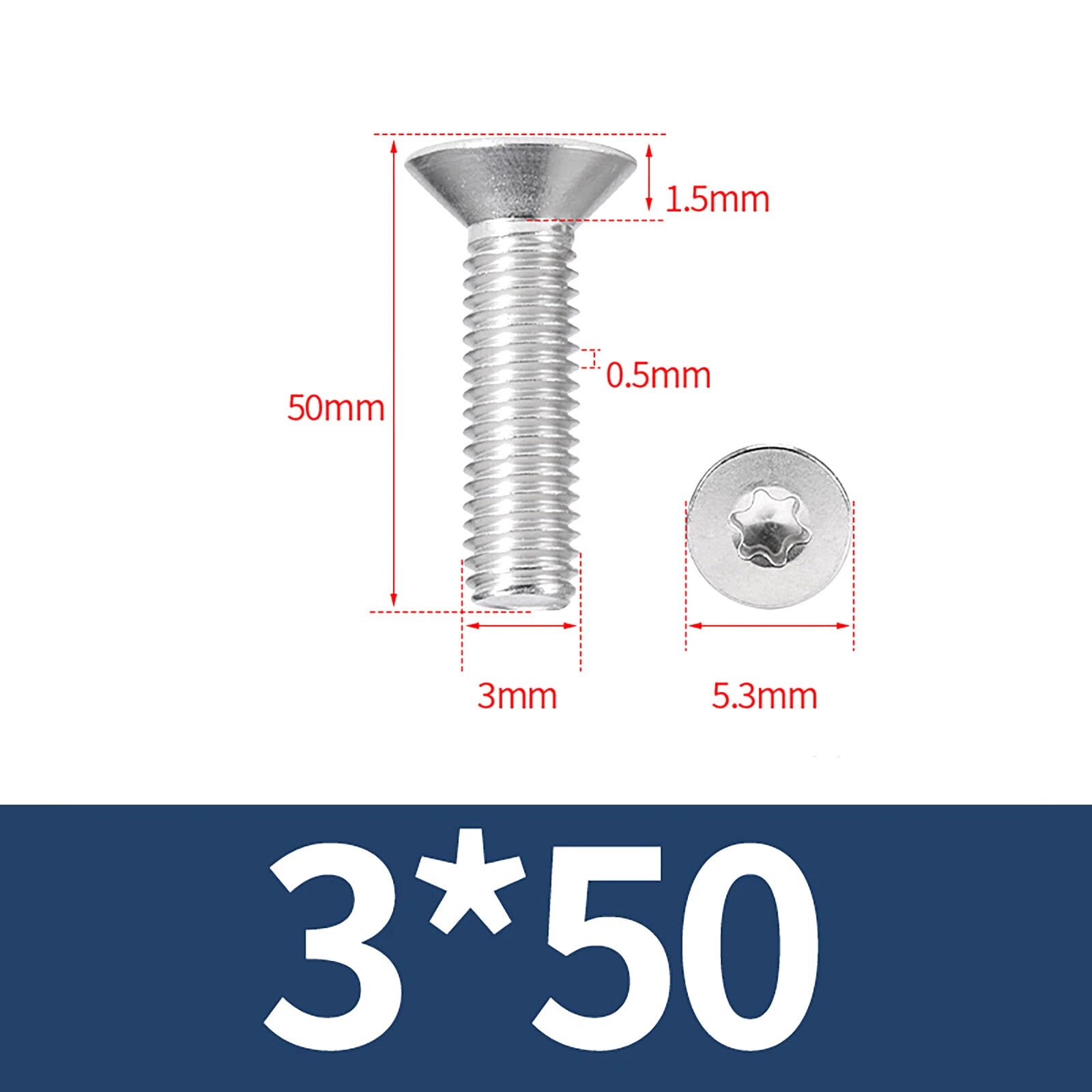 M2- M12 Torx Countersunk Machine Screws Six Lobe Bolts A2 Stainless Steel