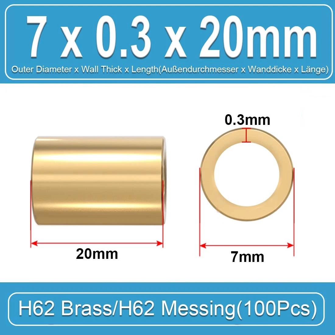 Brass Round Tube Pipe Hollow 2 2.5 3 3.5 4 4.5 5 6mm~10mm Many Sizes and Lengths
