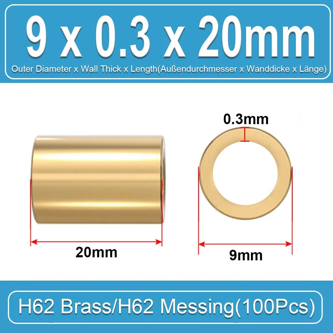 Brass Round Tube Pipe Hollow 2 2.5 3 3.5 4 4.5 5 6mm~10mm Many Sizes and Lengths
