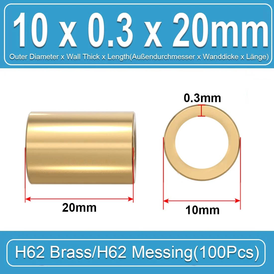 Brass Round Tube Pipe Hollow 2 2.5 3 3.5 4 4.5 5 6mm~10mm Many Sizes and Lengths