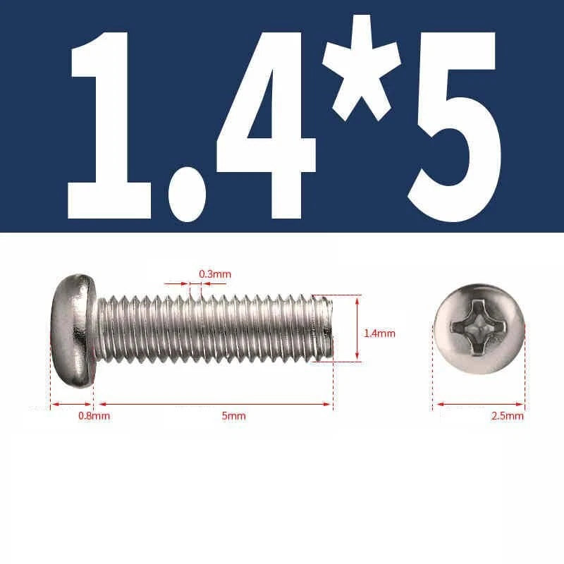 Phillips Pan Head Machine Screws M1.0–M6 | Nickel-Plated