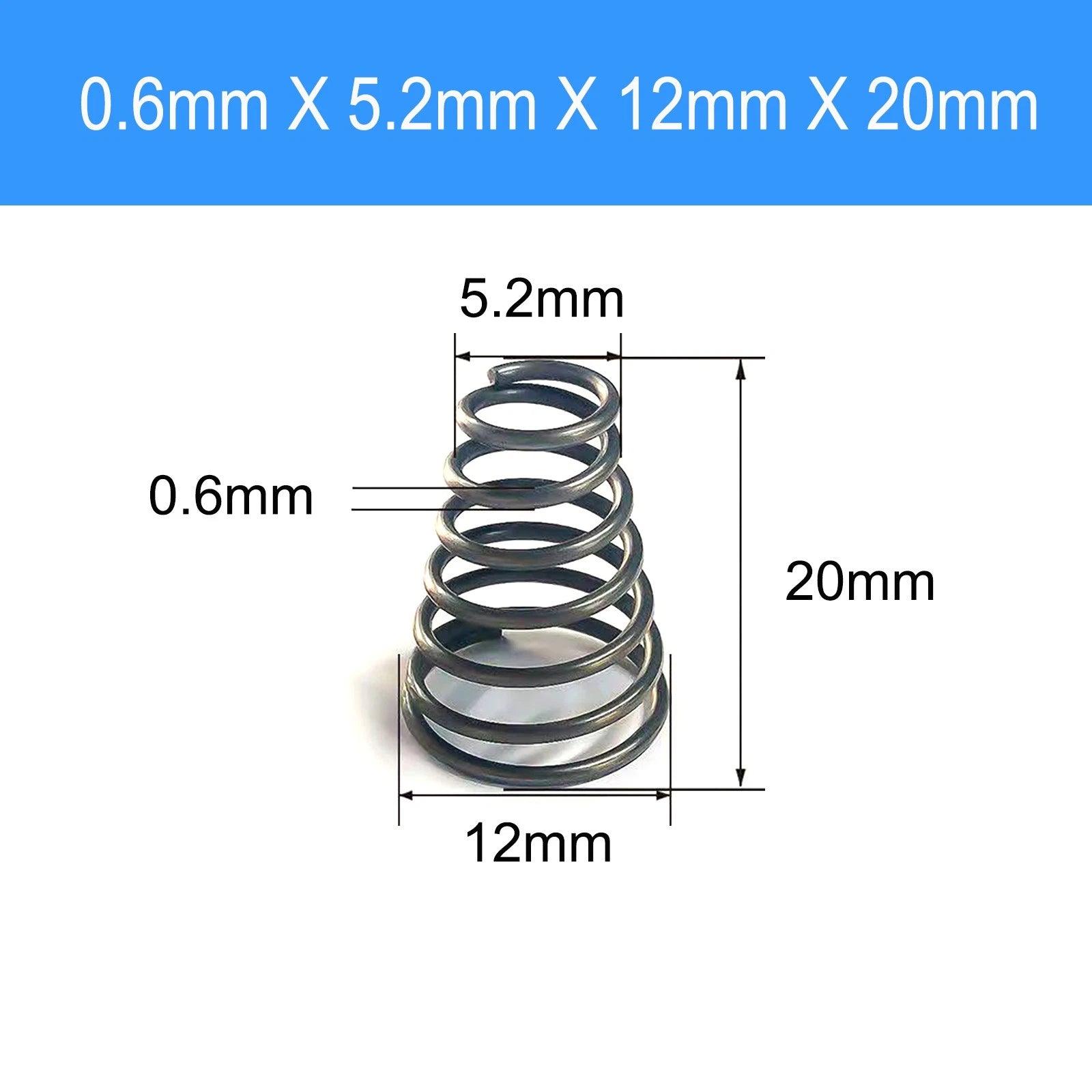 Conical Compression Spring Tapered Spring Steel Wire 0.2-3mm Heavy Duty Cone DIY