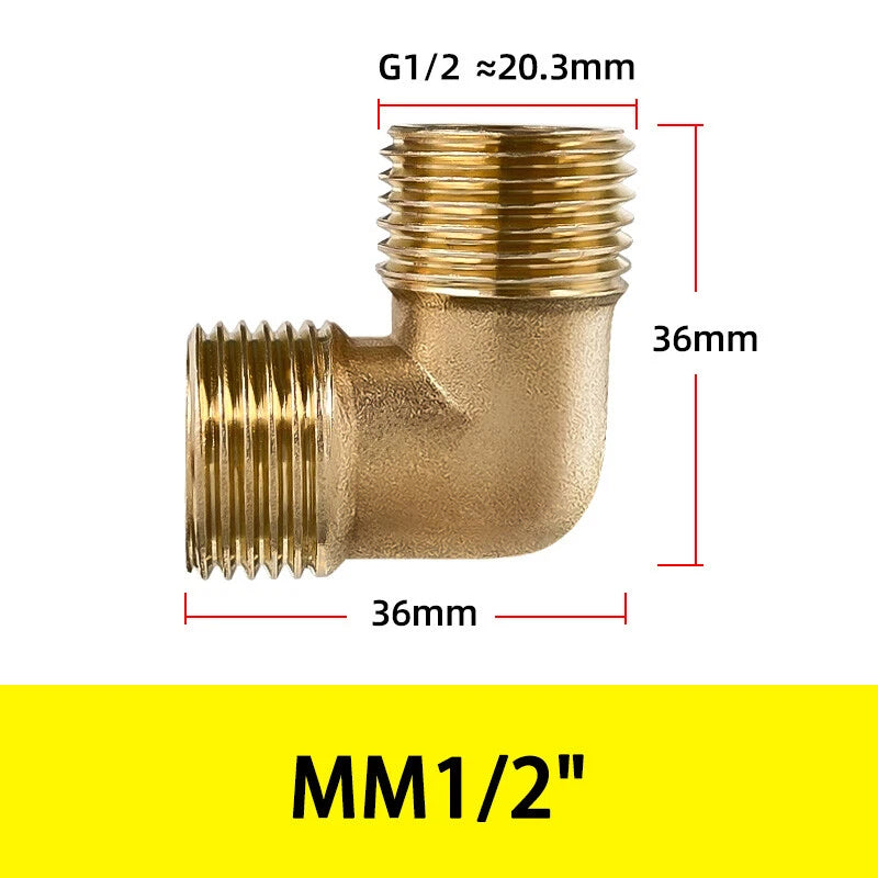 BSP Brass Tee Fitting – 90° Equal Tee Pipe Connector, Female & Male Thread, 1/8" to 1/2"