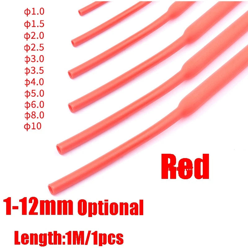 2:1 Heat Shrink Tubing — Electrical Wire Sleeving, Φ1mm–12mm, Clear/White/Red/Green