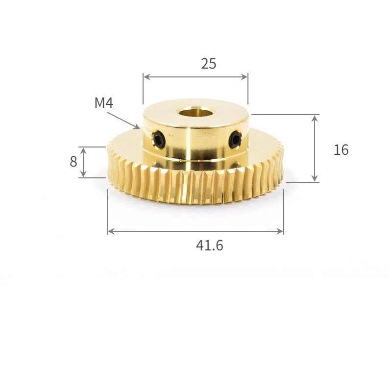 0.5/0.8 Module Worm Gear 20T-60T Teeth Brass Worm Gear Wheel & Worm Gear Shaft
