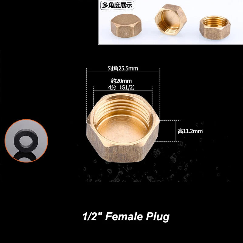 1/2" & 3/4" BSP Brass Pipe Fittings — Nipple, Elbow, Tee, Cross, Union, Plug & Bushing