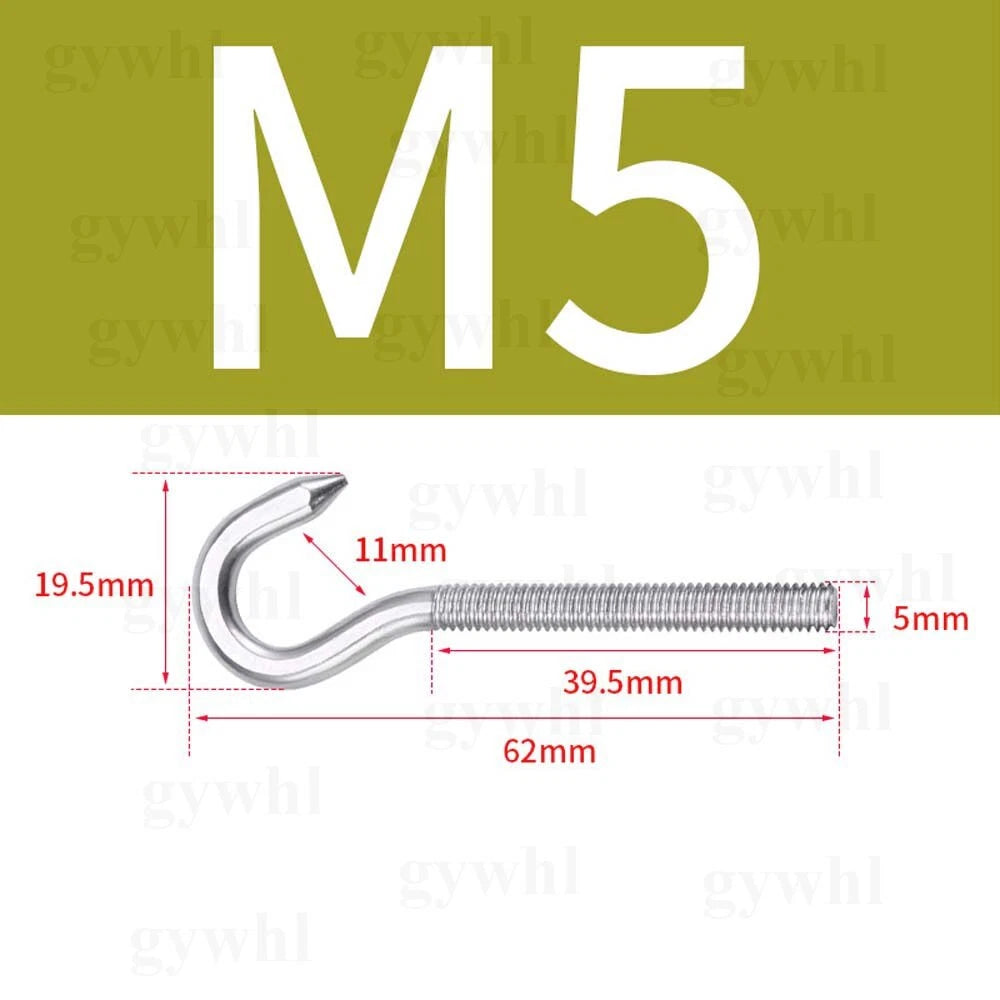 Heavy Duty Stainless Threaded Eye Hook Bolt Ring Bolts for Garden Fence Projects