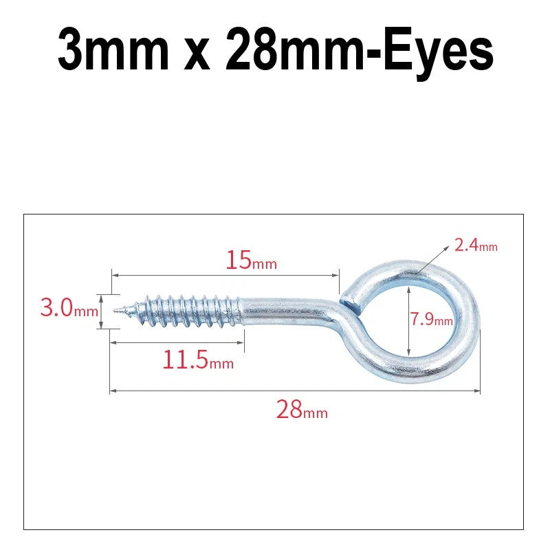 Screw-In Hooks & Eye Hooks — Galvanized, Nickel, Copper & Stainless, 1.1mm–8.6mm