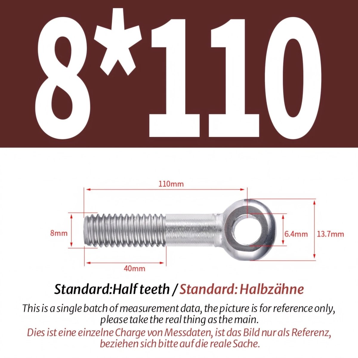M8 M10 Stainless Steel Eye Bolts A2 — Threaded Ring Screws for Catenary Wire & Hanging - HomeDIYer