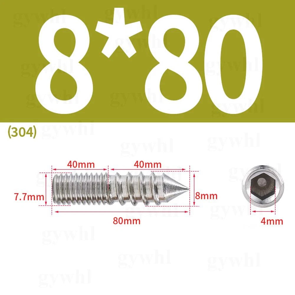 Wood To Metal Dowels Double Ended Threaded Furniture Screws M3 M4 M5 M6 8 10 M12
