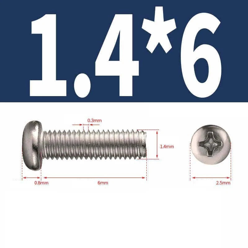Phillips Pan Head Machine Screws M1.0–M6 | Nickel-Plated