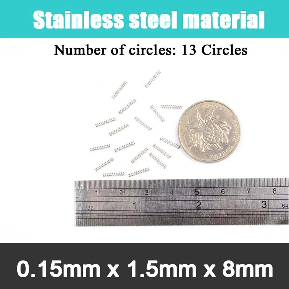 10Pcs 0.15mm WireDia 304 Stainles Steel Compression Spring Pressure Small Spring