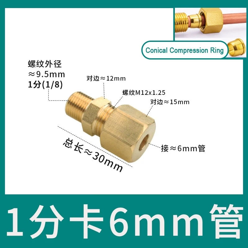 Brass Male Thread Compression Fittings – Circular, Conical & Double Ring, 1/8" to 1/2"