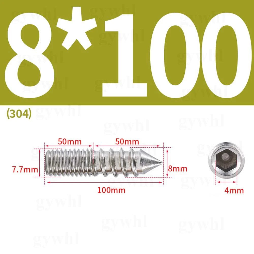 Wood To Metal Dowels Double Ended Threaded Furniture Screws M3 M4 M5 M6 8 10 M12