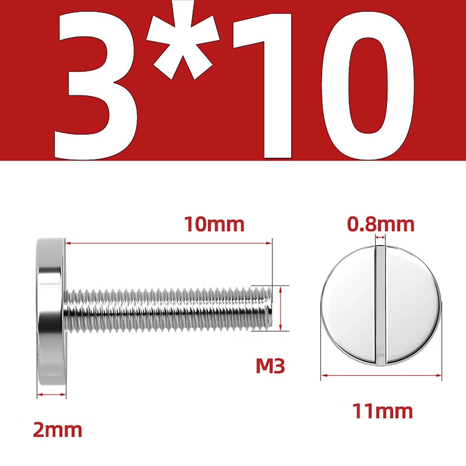 A2 Stainless Steel Slotted Large Head Machine Screws — Wide Pan Bolt DIN 921 | M2–M10