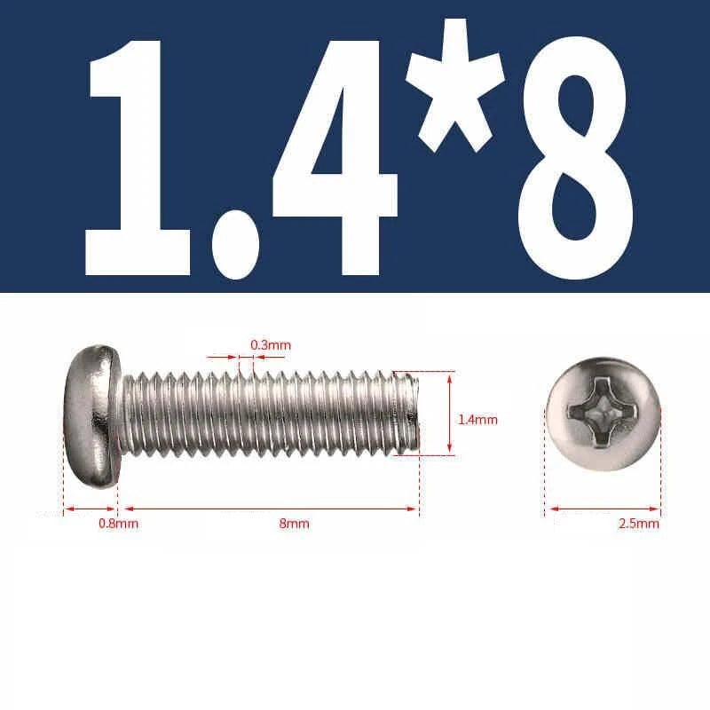 Phillips Pan Head Machine Screws M1.0–M6 | Nickel-Plated