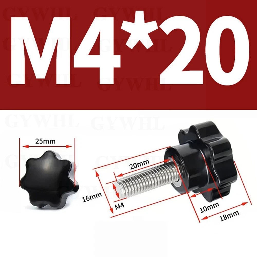 Star Bakelite Thumb Screws – Hand Clamping Knob Bolts, Stainless Steel Thread M3 to M12 - HomeDIYer