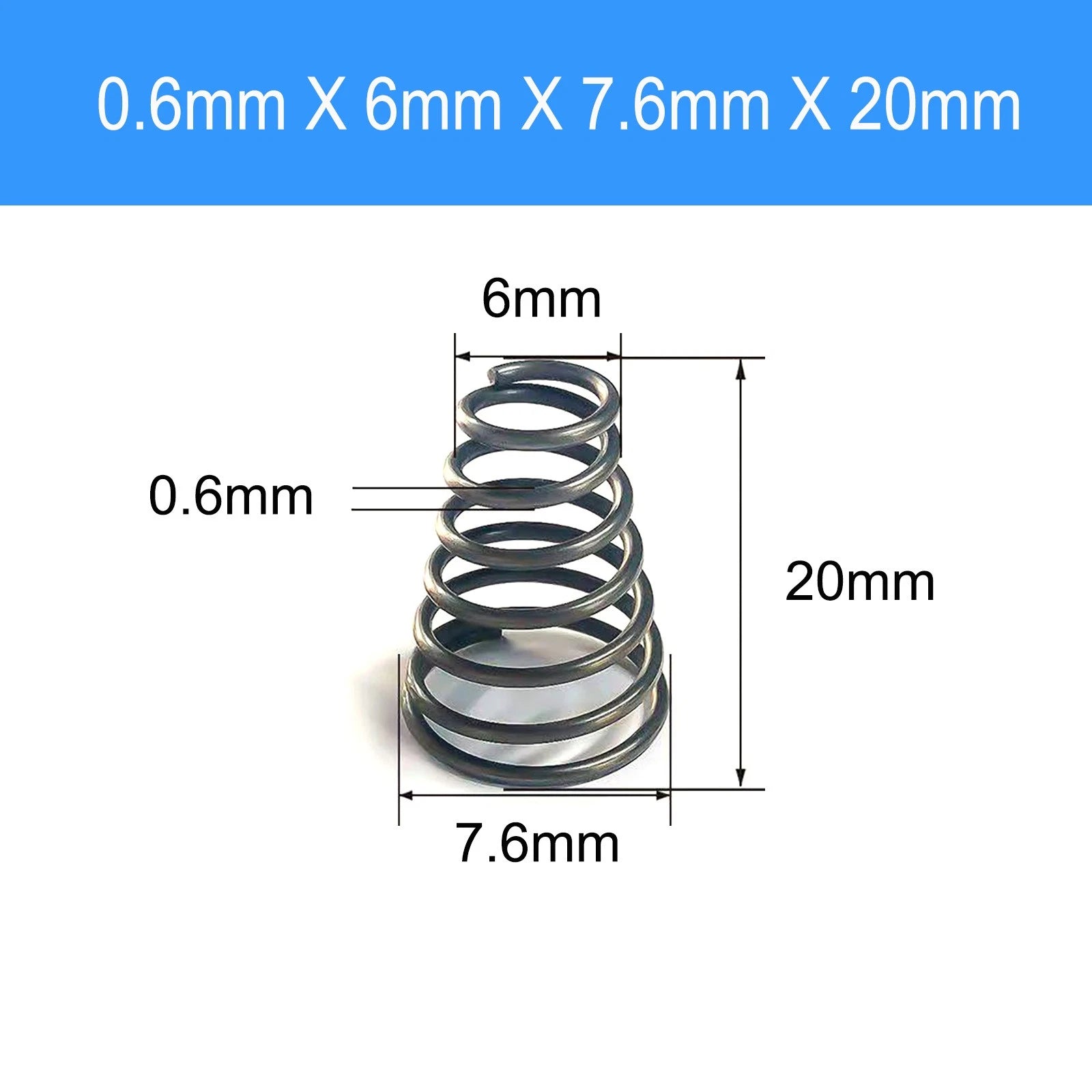 Conical Compression Spring Tapered Spring Steel Wire 0.2-3mm Heavy Duty Cone DIY