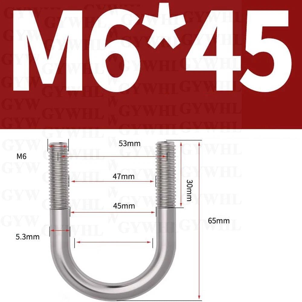 Marine Grade Round Bend U - Bolts — A2 & A4 Stainless Steel, M6 to M20 - HomeDIYer