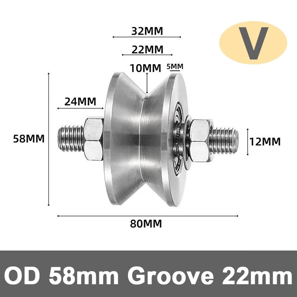 Track Linear Shaft Roller Bearing U V H Groove Steel Wheel Metal Pulley Sliding