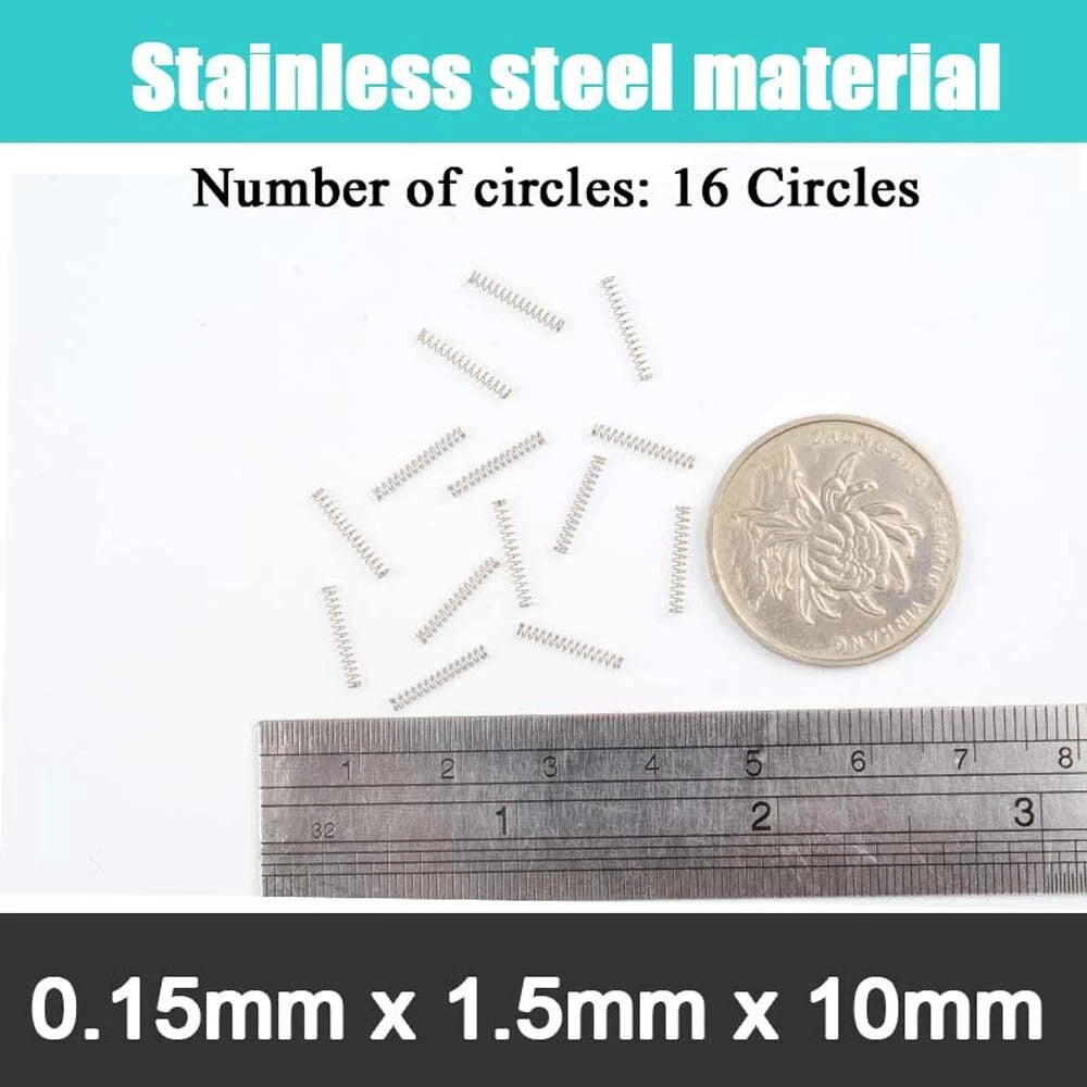 10Pcs 0.15mm WireDia 304 Stainles Steel Compression Spring Pressure Small Spring