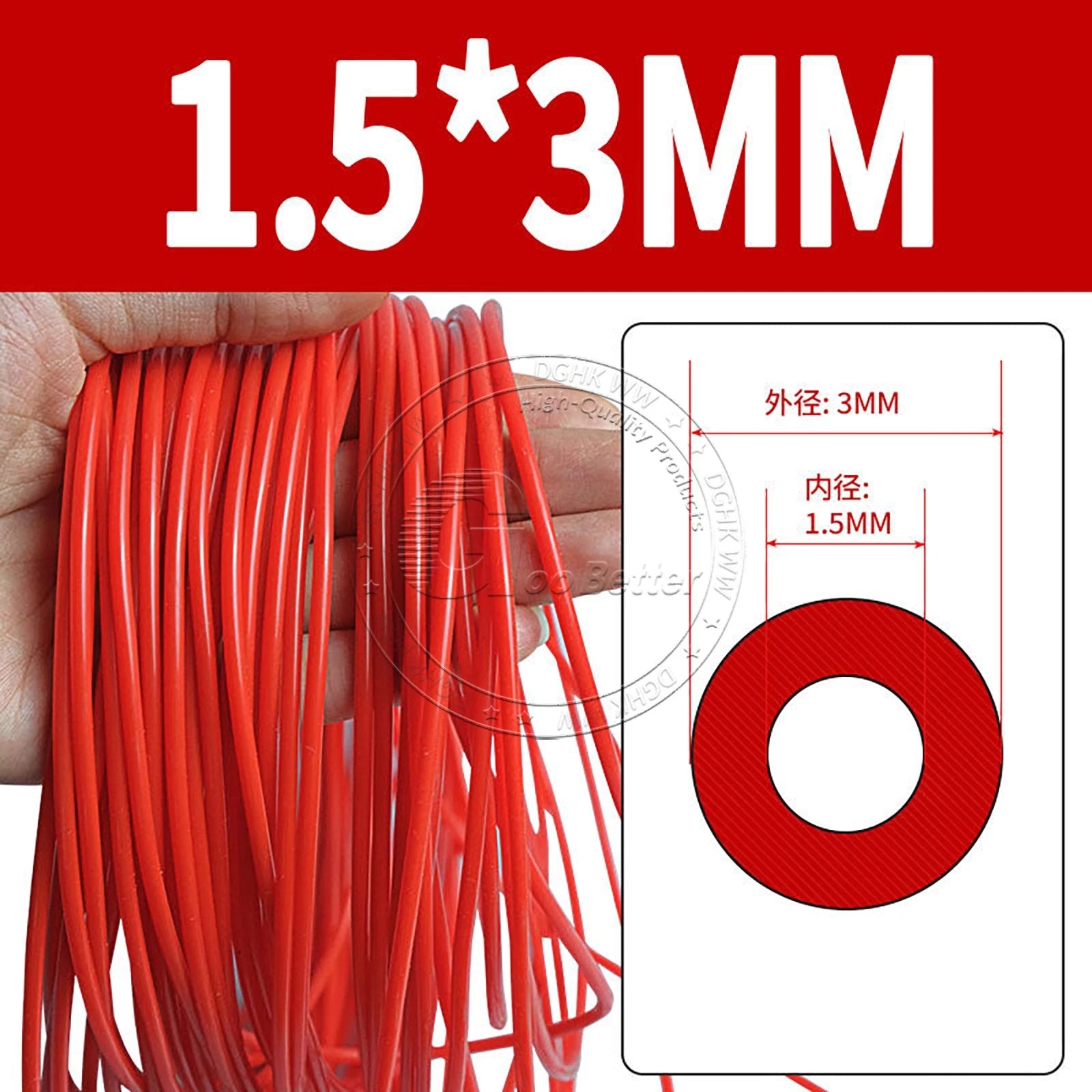 Red Food Grade Silicone Capillary Tube — ID 0.3mm to 4mm, 10 Meter