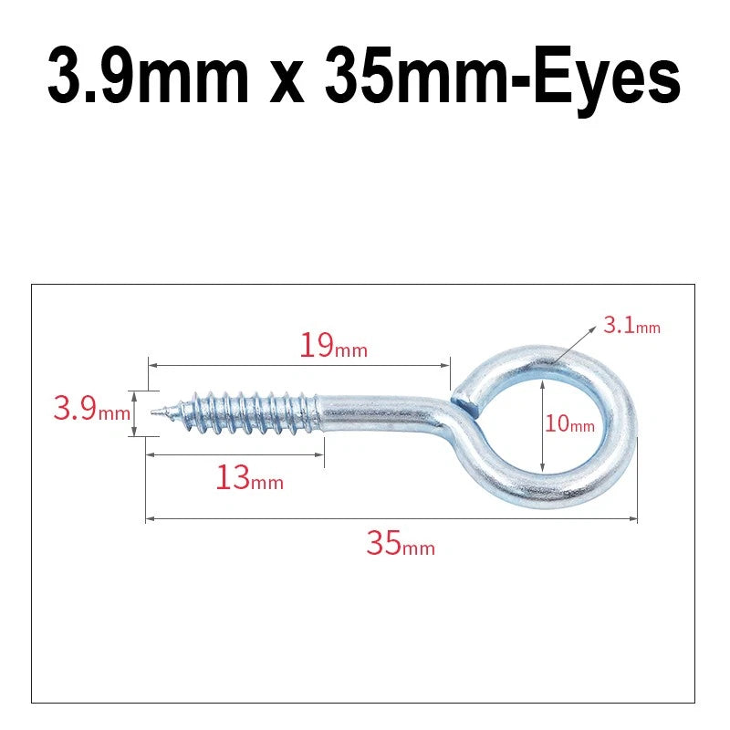 Screw-In Hooks & Eye Hooks — Galvanized, Nickel, Copper & Stainless, 1.1mm–8.6mm