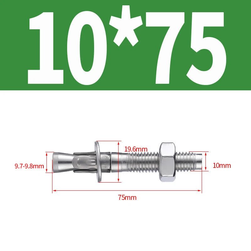 Stainless Steel Through Bolts – Wall Expansion Anchor Bolts M6 M8 M10 M12 M16 - HomeDIYer