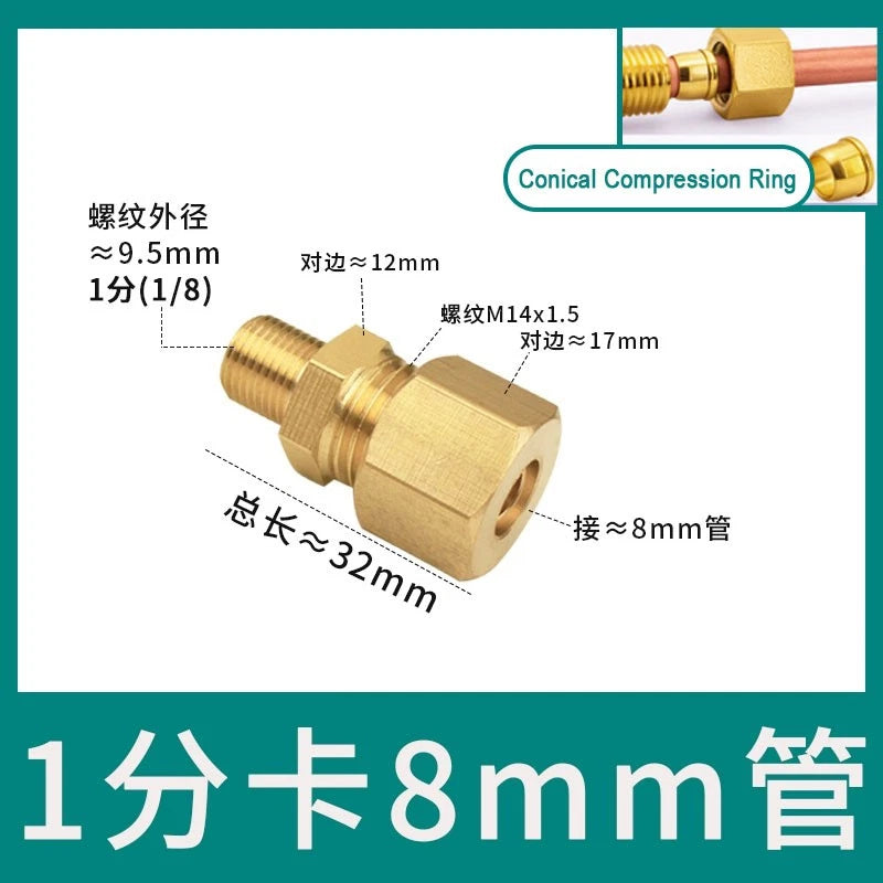 Brass Male Thread Compression Fittings – Circular, Conical & Double Ring, 1/8" to 1/2"