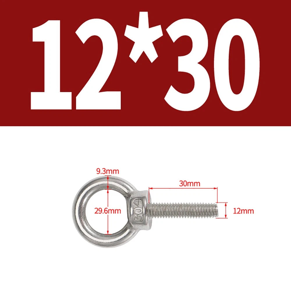 A2 Stainless Steel Eye Bolts DIN 580 — M10 M12 M14 M16 M18 M20 M24 Lifting Ring Bolt